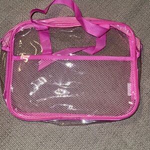Pink Clear Mesh Tote Bag